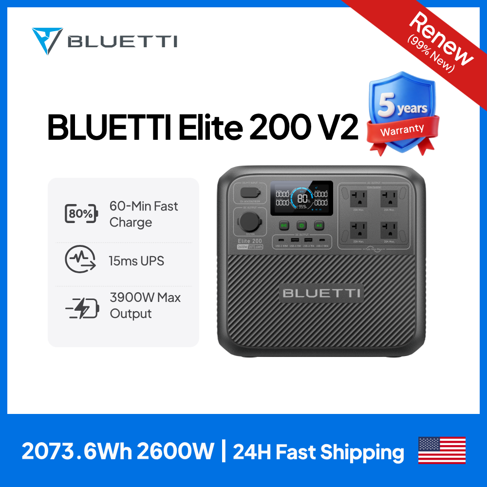 Outdoor Camping Outfit - 【Renew】BLUETTI Elite 200 V2 Portable Power