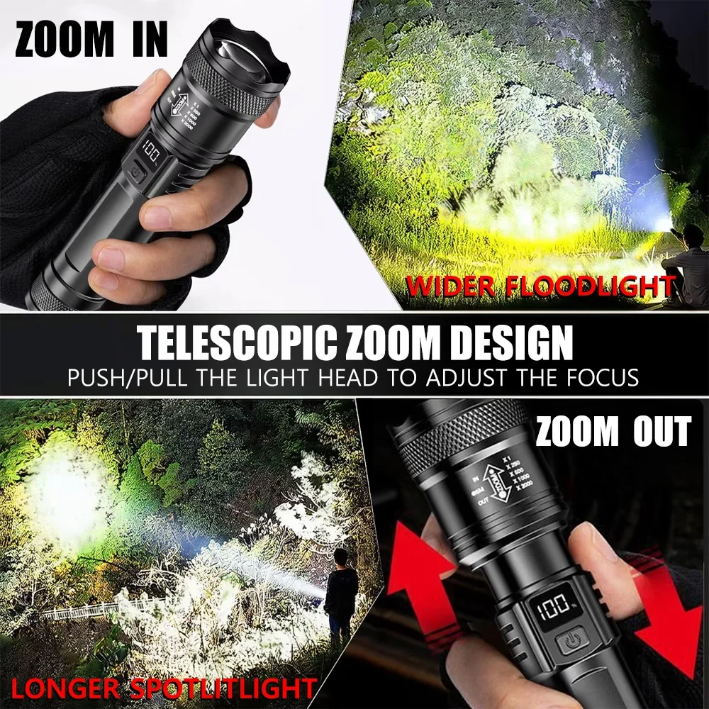 100000LM Super Bright Flashlig - đánh giá và giá Outdoor Camping Lantern