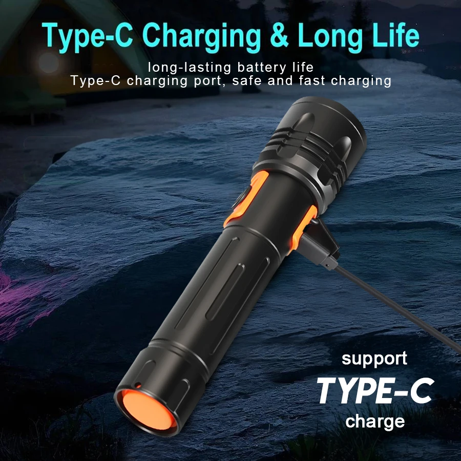 High Power LED Flashlight USB  - đánh giá và giá Outdoor Camping Lantern