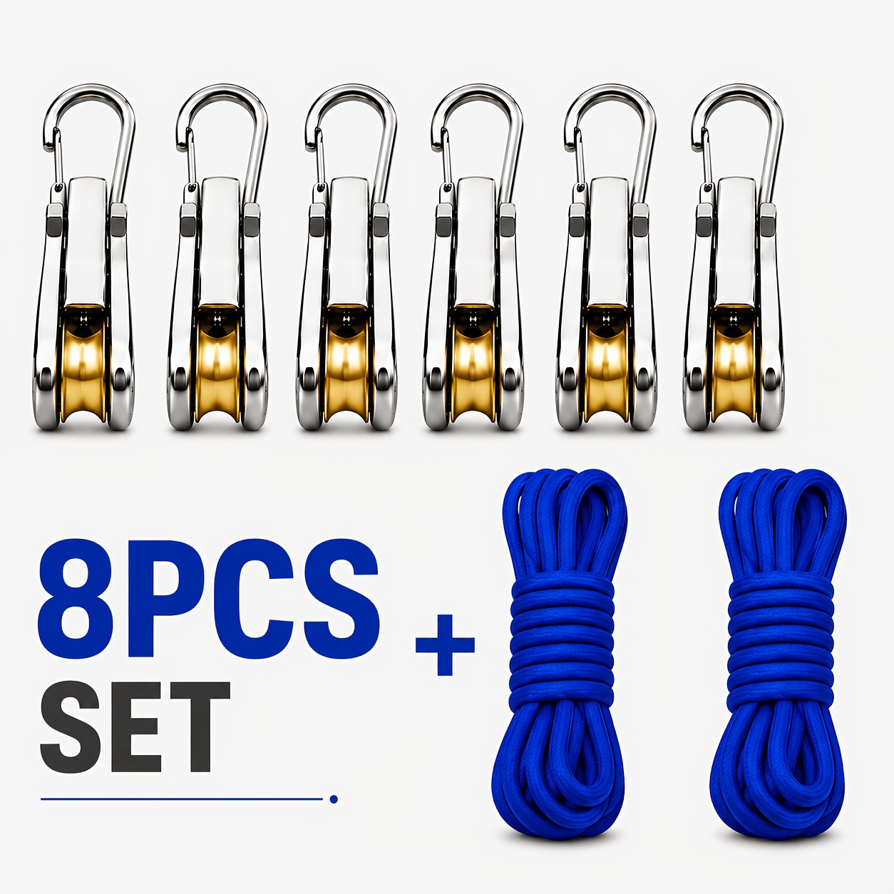 4/6/8pcs Rope Set with Roller  - đánh giá và giá Outdoor Camping Outfit