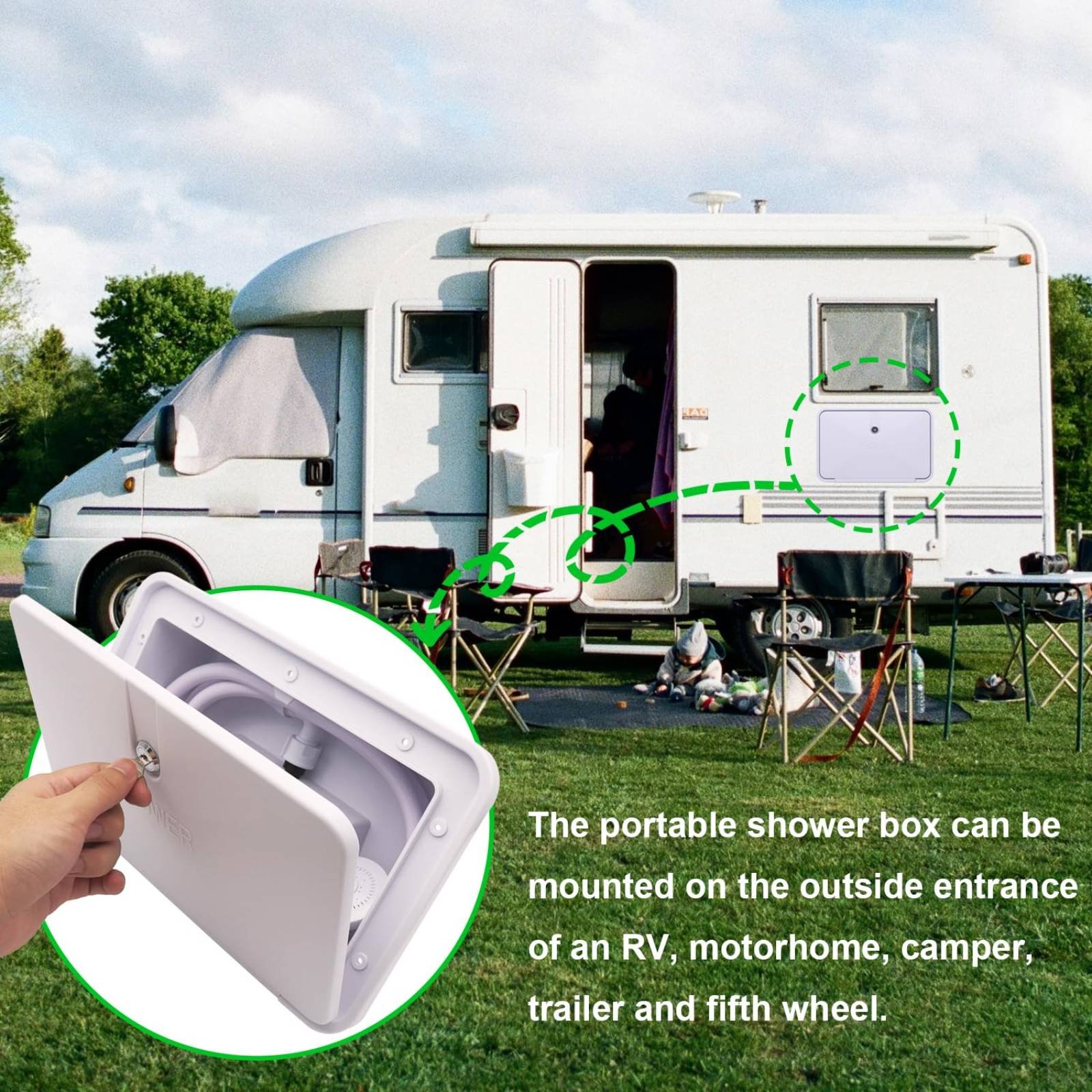 RV Exterior Shower Box Compact - đánh giá và giá Outdoor Camping Gear