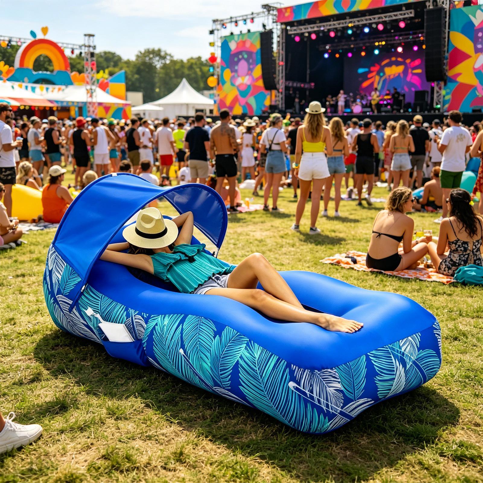 Inflatable Lounger with Sunsha - đánh giá và giá Outdoor Camping Canopy
