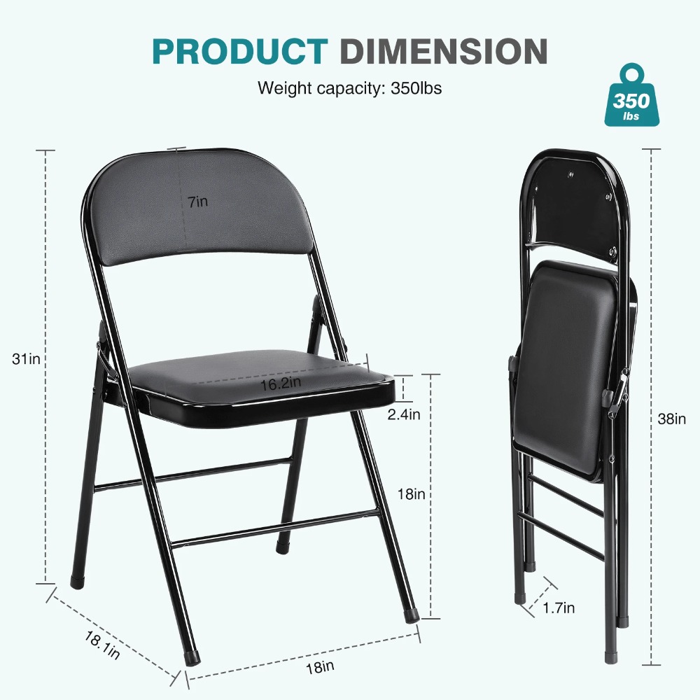 Folding Chair 4 Pack Leather P - đánh giá và giá Outdoor Indoor Camping