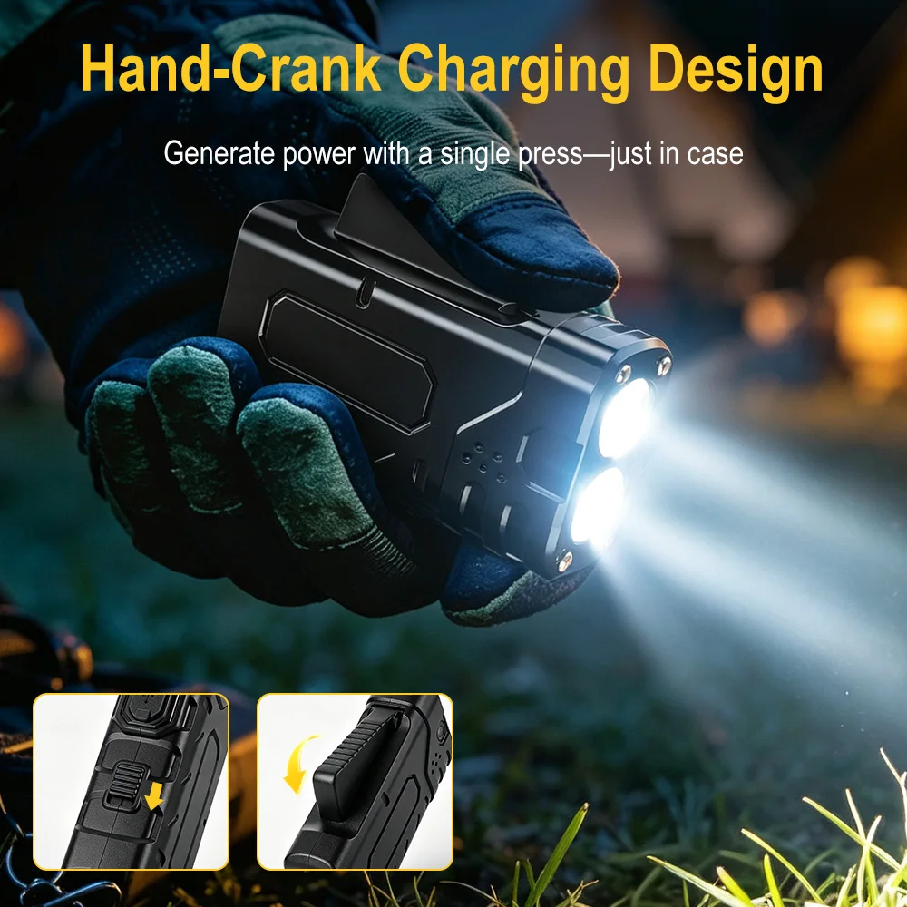BORUIiT Hand Crank EDC LED Fla - đánh giá và giá Outdoor Camping Lantern